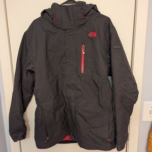 The North Face Men's Black and Red Ski Jacket